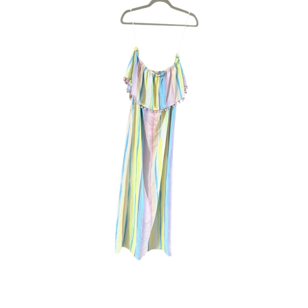 Women's Buddy Love Multicolor Striped Off-Shoulder Maxi Dress S - Picture 9 of 9